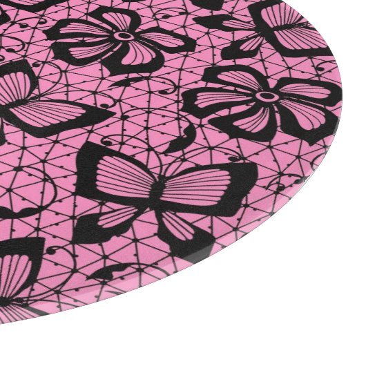 Spitzemuster mit Schmetterlingen Schneidebrett (Ecke)