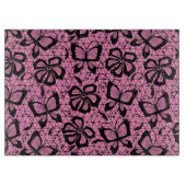 Spitzemuster mit Schmetterlingen Schneidebrett (Vorderseite)