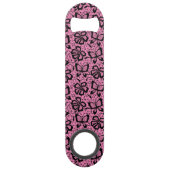 Spitzemuster mit Schmetterlingen Speed Flaschenöffner (Vorderseite)