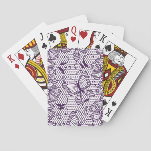 Spitzemuster mit Schmetterlingen Spielkarten (Rückseite)