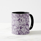 Spitzemuster mit Schmetterlingen Tasse (VorderseiteRechts)
