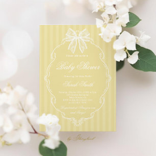 Spitzen-Buttergelbe Babyparty Einladung
