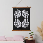Spitzen-Cap Hydrangea Schwarz-Weiß Abstrakt Wandteppich Mit Holzrahmen (Schlafzimmer)