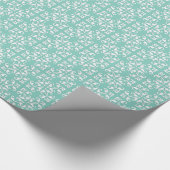 Spitzen- Cutwork - Weiß über seafoam Grün Geschenkpapier (Ecke)