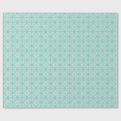 Spitzen- Cutwork - Weiß über seafoam Grün Geschenkpapier (Flach)