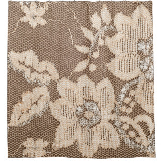 Spitzen Delikatessen: Weißes Stoffkunst Duschvorhang