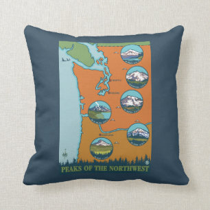 Spitzen des Nordwestens - 5 verschiedene Berge Kissen