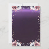 Spitzen, Diamanten Kleid Lila Quinceañera Einladung (Rückseite)