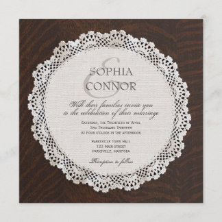 Spitzen-Doily-Hochzeitseinladung Einladung
