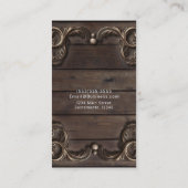 Spitzen & Dunkles Holz Rustikaler Vintager Western Visitenkarte (Rückseite)