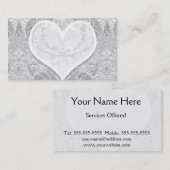 Spitzen-Herz-Hinzufügen von Text Visitenkarte (Vorne/Hinten)