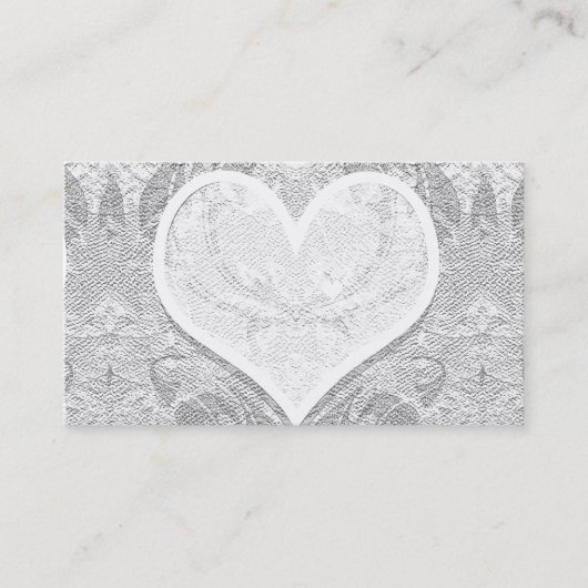 Spitzen-Herz-Hinzufügen von Text Visitenkarte (Vorderseite)