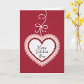 Spitzen-Herz Valentinstagskarte Karte (Gelbe Blume)