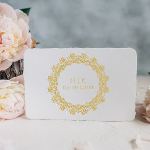 Spitzen-Hochzeitsinitialen Gummistempel
