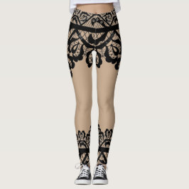 Spitzen-Illusion-Rock & Stiefel Leggings
