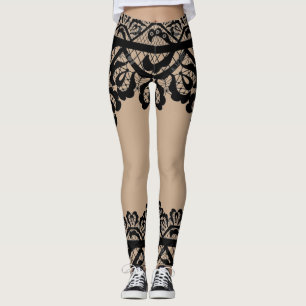 Spitzen-Illusion-Rock & Stiefel Leggings