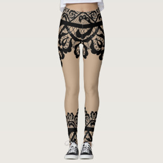 Spitzen-Illusion-Rock & Stiefel Leggings