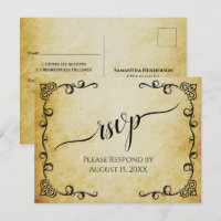 Spitzen-Kalligrafie Vintage-Pergament Hochzeits-RS