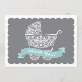 Spitzen- Kinderwagen danken Ihnen zu merken Dankeskarte