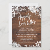 Spitzen, Lichter & Blumen auf Holz glücklich immer Einladung (Vorderseite)