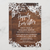 Spitzen, Lichter & Blumen auf Holz glücklich immer Einladung (Vorne/Hinten)