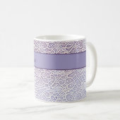 Spitzen Muster flieder, weiß Kaffeetasse (VorderseiteRechts)