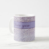 Spitzen Muster flieder, weiß Kaffeetasse (Vorderseite Links)