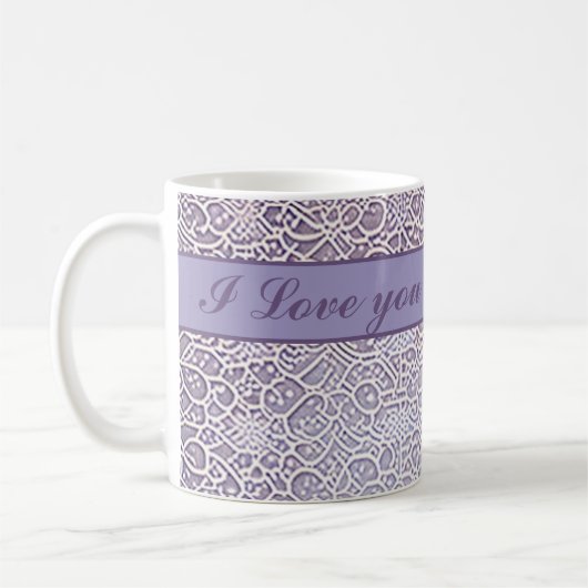 Spitzen Muster flieder, weiß Kaffeetasse (Links)