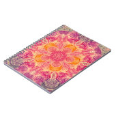 Spitzen-Ornament Mandala: Rundes Aquarelldesign Notizblock (Linke Seite)
