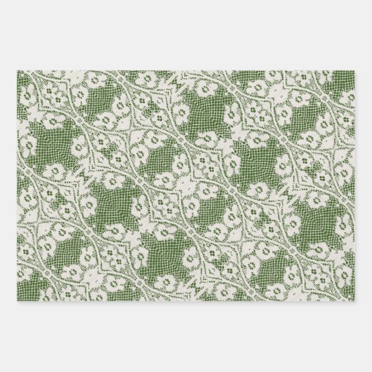 Spitzen-Papierblätter Geschenkpapier Set (Vorderseite)