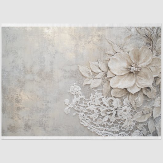 Spitzen-Patina und Bläschenprägung Seidenpapier (Vorderseite)