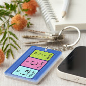 Spitzen- Periodensystemnamenschlüsselring Schlüsselanhänger (Vorderseite rechts)