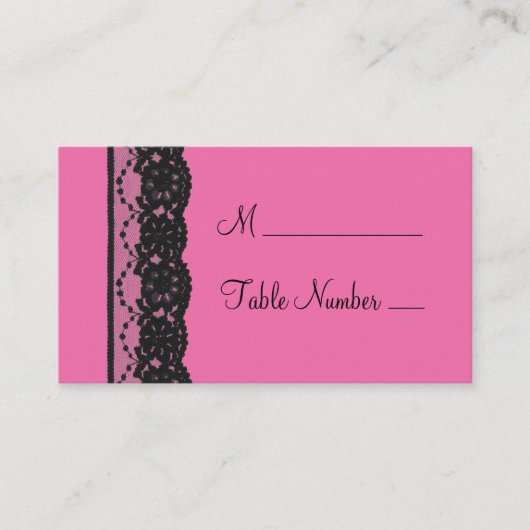Spitzen-Platzkarte (Fuchsia) Platzkarte (Vorderseite)