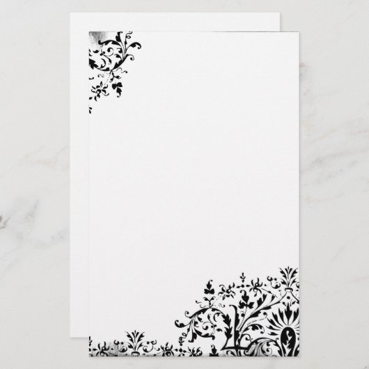 Spitzen- romantisches stationäres briefpapier (Vorne/Hinten)