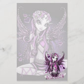 "Spitzen-" rosa Band-Valentinsgruß-feenhaftes Briefpapier (Vorderseite)