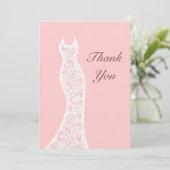 Spitzen- Rosa danken Ihnen Dankeskarte (Stehend Vorderseite)