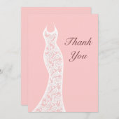 Spitzen- Rosa danken Ihnen Dankeskarte (Vorne/Hinten)