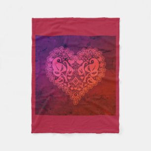 Spitzen rosa Herzklopfe Blätter Blumenlacy Valenti Fleecedecke