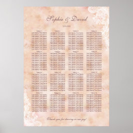 Spitzen-Rose Altes Papier Hochzeitskarte Poster