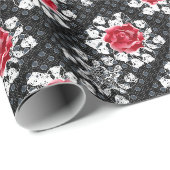 Spitzen-Rose Goth Heavy Metal Geschenkpapier (Rolleneckpunkt)