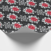 Spitzen-Rose Goth Heavy Metal Geschenkpapier (Ecke)