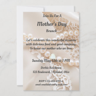 Spitzen-, Satin- und Perlmuttwein - Einladung