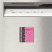 Spitzen Save the Date Magnet (Fuchsia) (In Situ (Geschirrspüler))
