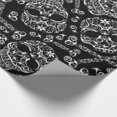 Spitzen- Schädel u. Knochen-Muster-Packpapier I Geschenkpapier (Ecke)