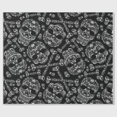 Spitzen- Schädel u. Knochen-Muster-Packpapier I Geschenkpapier (Flach)