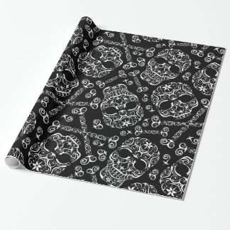 Spitzen- Schädel u. Knochen-Muster-Packpapier I Geschenkpapier