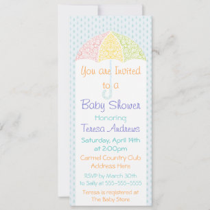 Spitzen-Schirm-Baby-Shower-Einladung Einladung