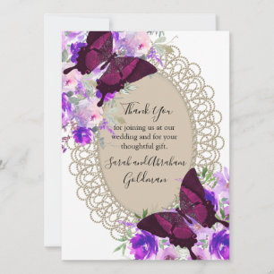 Spitzen-Schmetterlinge Schmetterling Hochzeit Dank Einladung