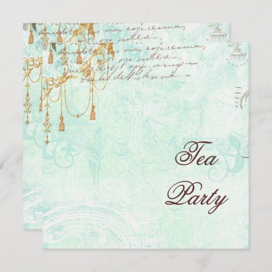 Spitzen Scrolls & Tassels Einladung (Vorne/Hinten)