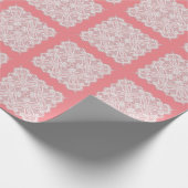 Spitzen sehen rosa Vintag, altmodisch aus Geschenkpapier (Ecke)